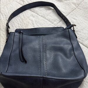 Elegant Navy Leather Shoulder Bag